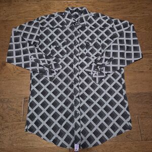 Wrangler George Strait Shirt Mens 2XLT Geometric Long Sleeve Western Pearl Snap